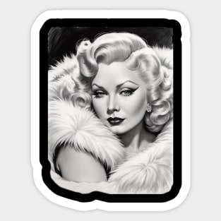 Mae West Black and White Portrait Sticker